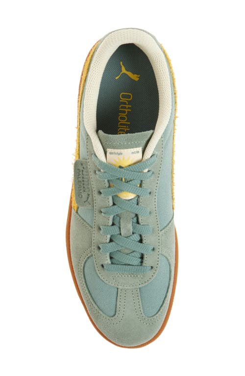 Puma Palermo Weathered Sneaker In Green Moon-sunny Yellow