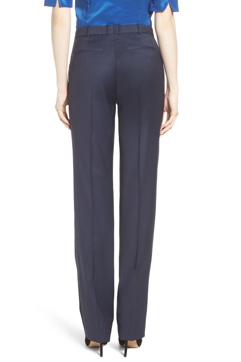 Tamea Dark Blue Wool Melange Trousers, Alternate, color, BLUE FANTASY