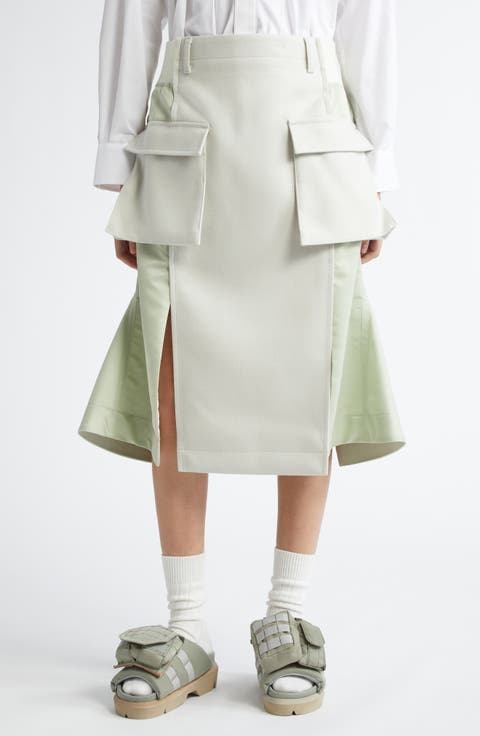 Mixed Media Midi Skirt