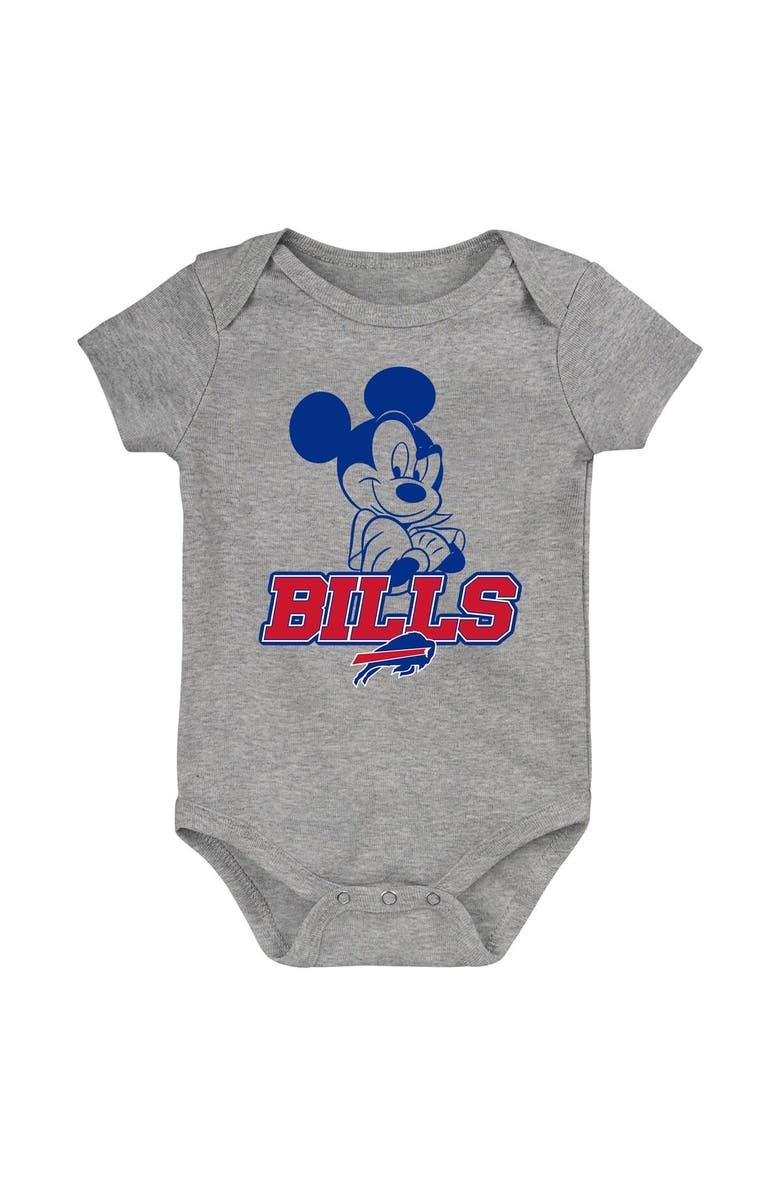 Outerstuff Newborn & Infant Royal/Red/Gray Buffalo Bills Three-Piece Disney Game Time Bodysuit Set, Alternate, color, 