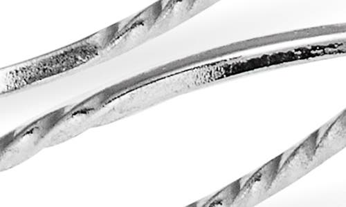 Nordstrom 7-back Faceted Skinny Ring Stack In Metallic