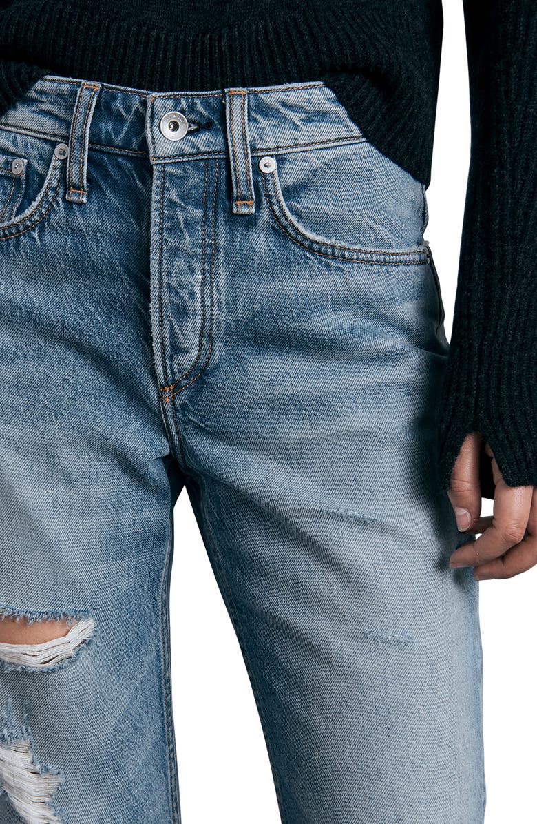 rag & bone Rosa Ripped Mid Rise Boyfriend Jeans, Alternate, color, Vandam