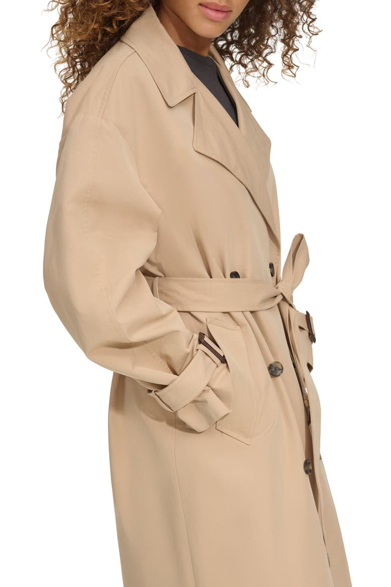 Belted Long Trench Coat, Alternate, color, KHAKI