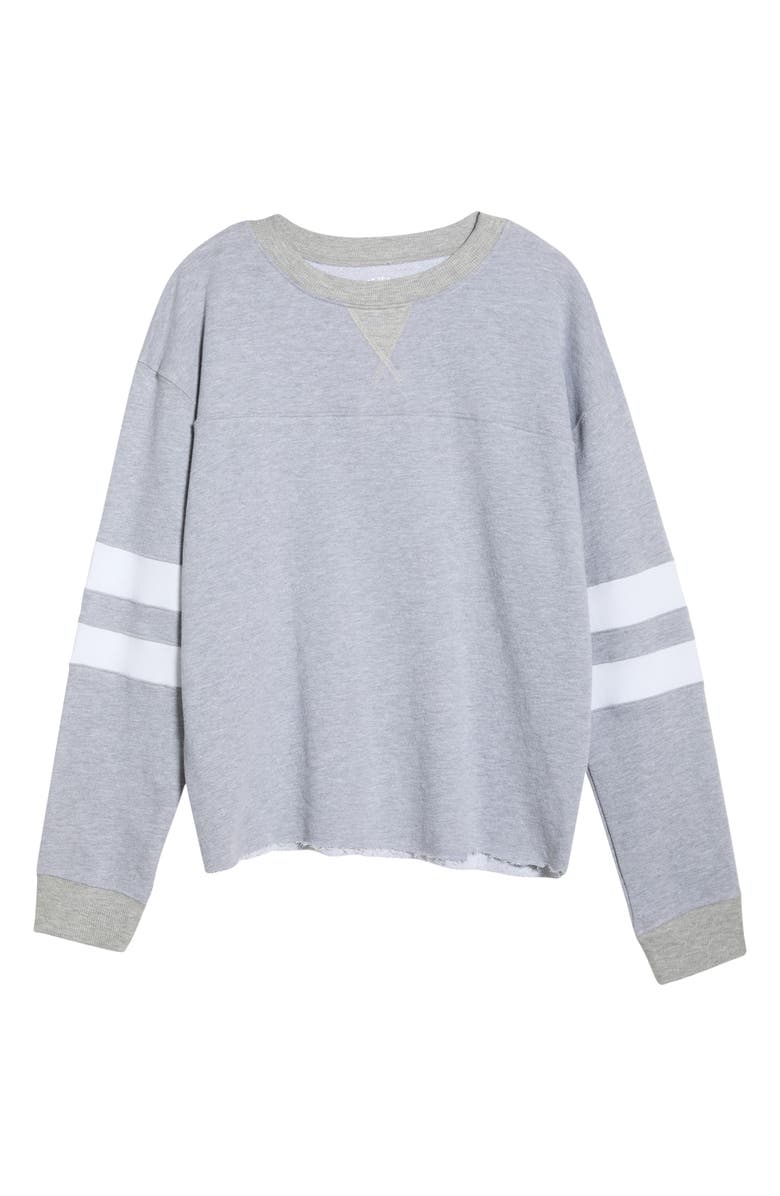 Year of Ours Cotton Varsity Sweatshirt, Alternate, color, Heather Grey Wh