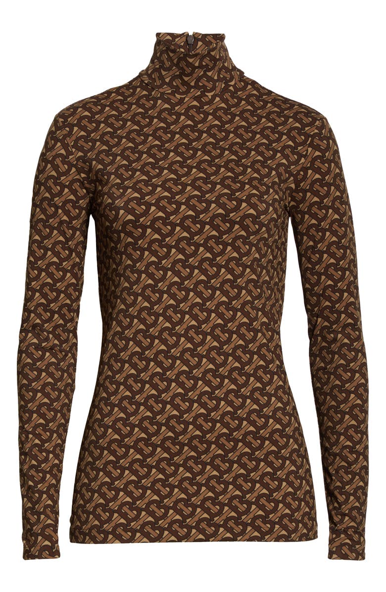 Burberry Trancura TB Monogram Print Stretch Jersey Top, Alternate, color, 