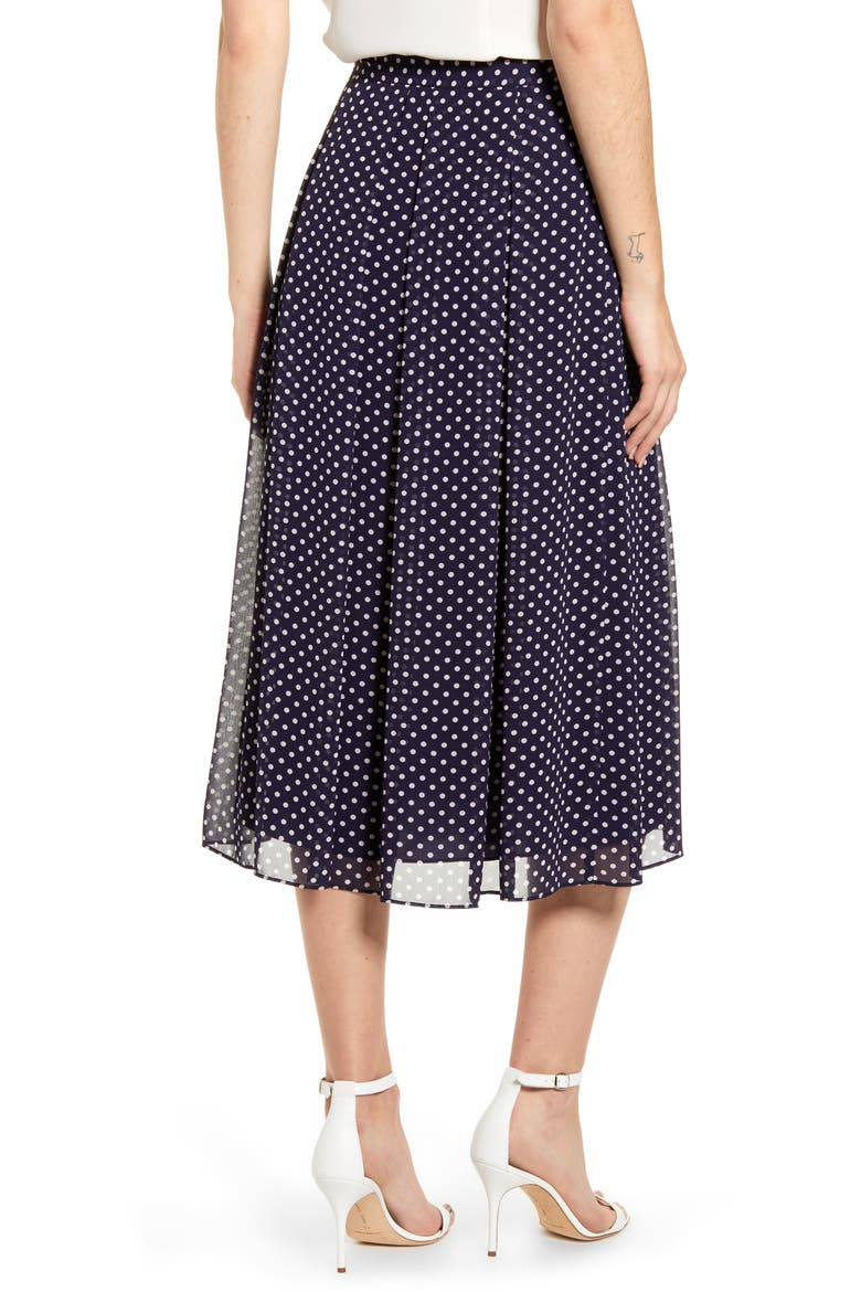 Dot Box Pleat Skirt, Alternate, color, ECLIPSE/ ANNE WHITE