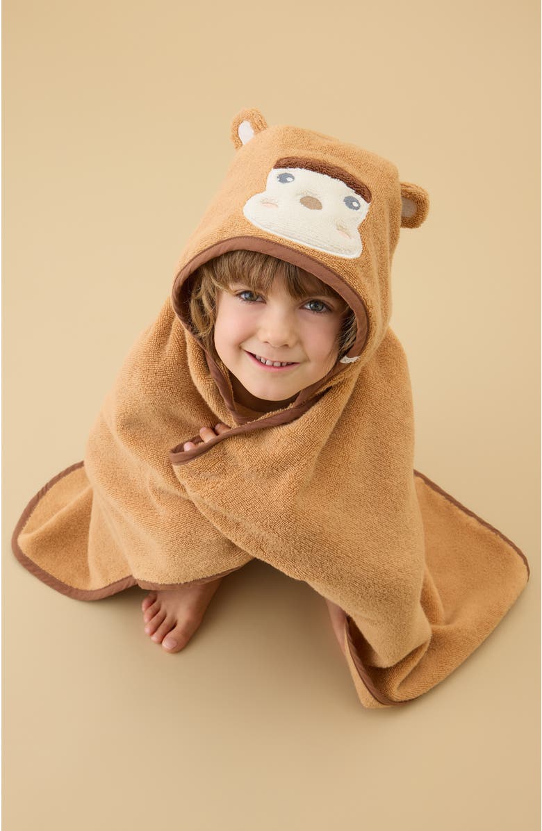MORI Monkey Baby & Kids Hooded Bath Towel, Alternate, color, Doe