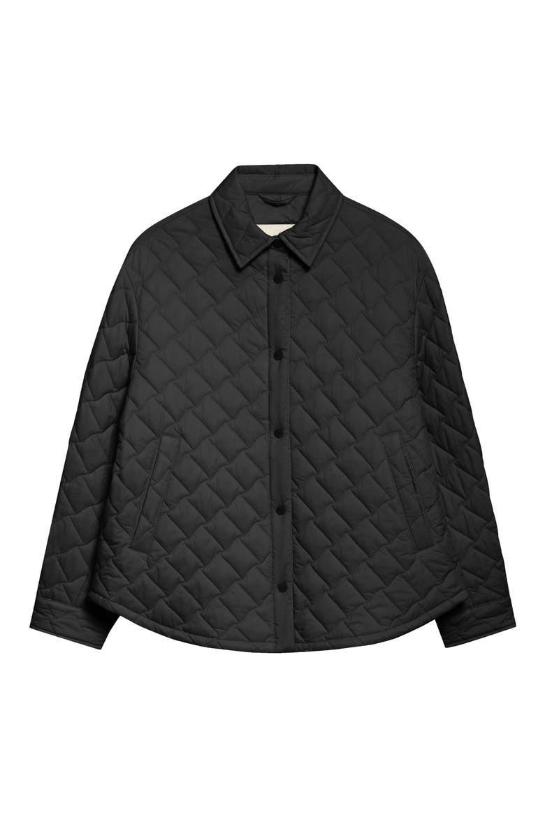 Ecoage Quilted Shirt Jacket, Alternate, color, BLACK