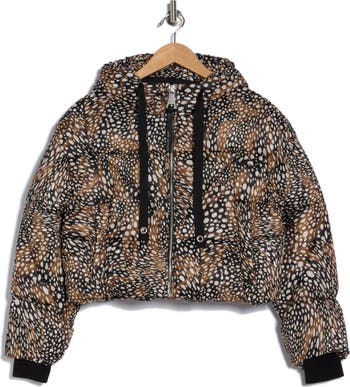 Cropped Hooded Puffer Coat
