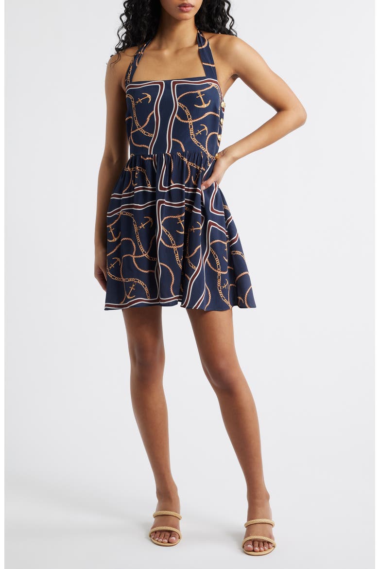 Lochlan Halter Minidress, Main, color, DEEP NAVY