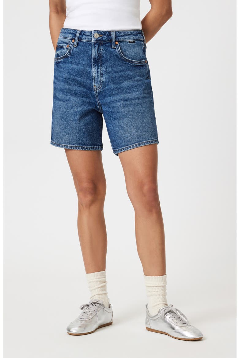 Heidi High Waist Relaxed Denim Shorts, Main, color, DARK 90S