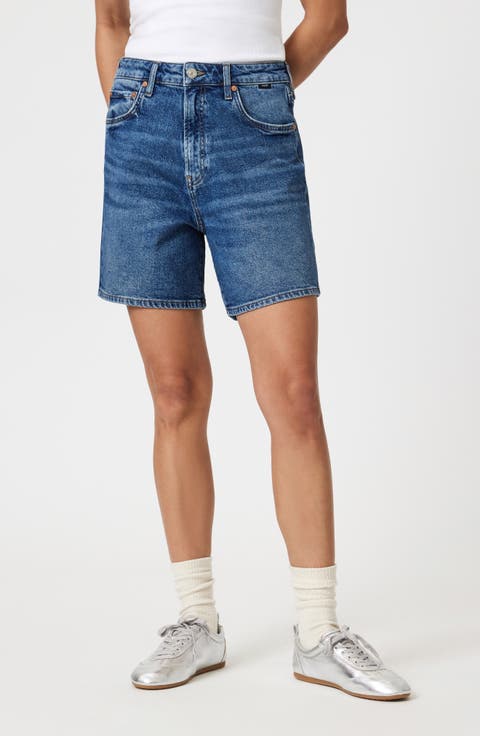 Heidi High Waist Relaxed Denim Shorts (Dark '90s)