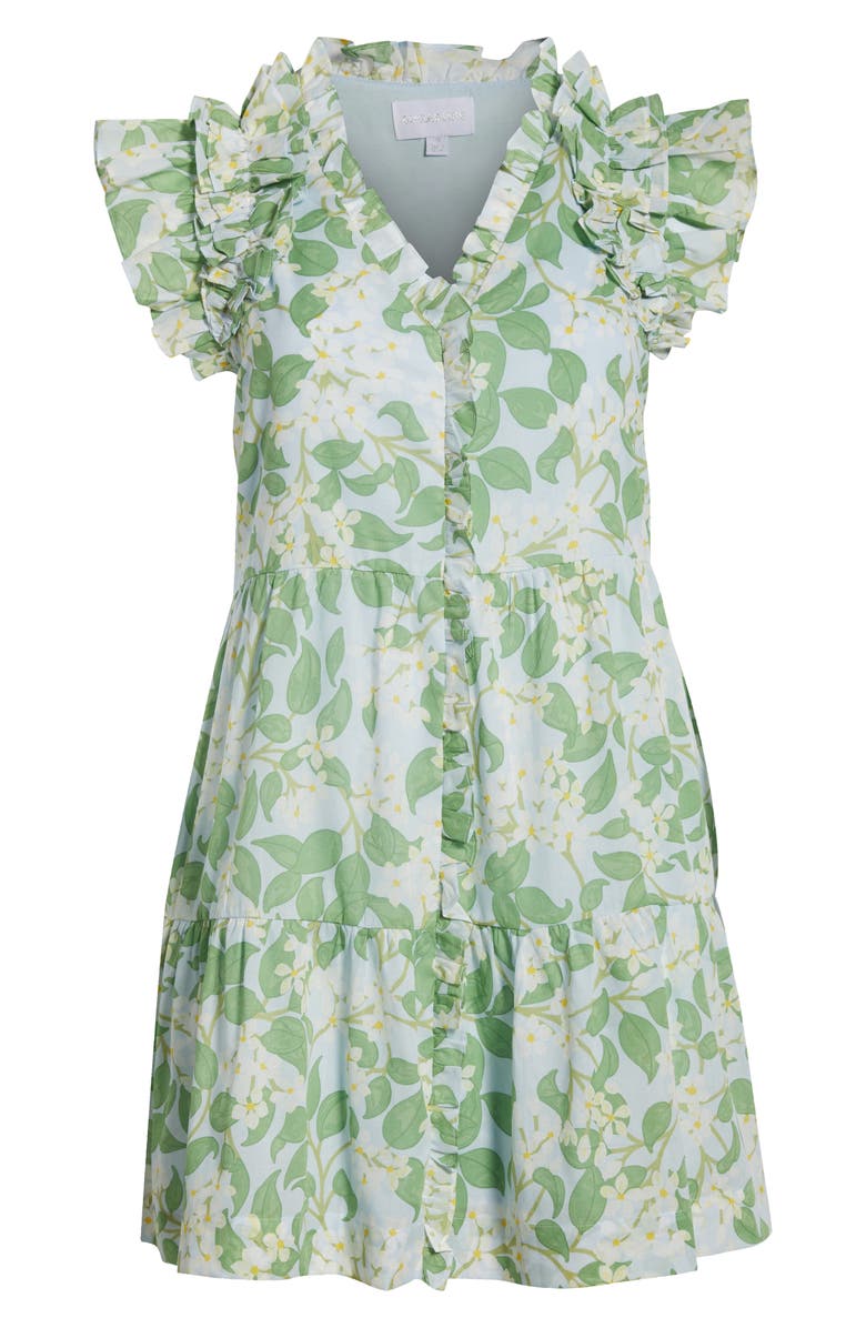 SUGARLIPS Kiany Floral Marlan Cotton Dress, Alternate, color, Light Blue/ Green