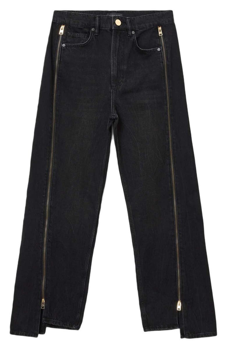 AllSaints Frankie Side Zip Detail Step Hem Wide Leg Jeans, Alternate, color, 