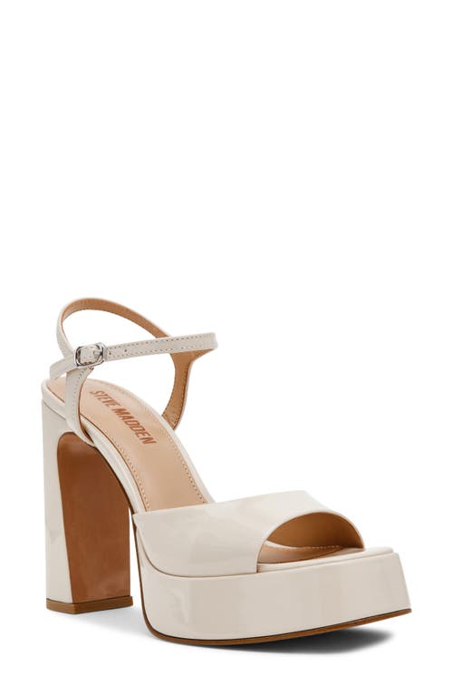 Steve Madden Liandra Ankle Strap Platform Sandal In White
