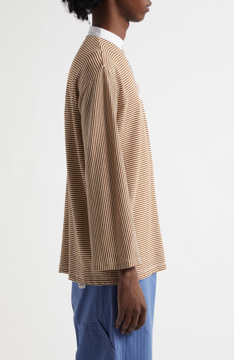 Bode Newton Stripe Top, Alternate, color, Brown Cream