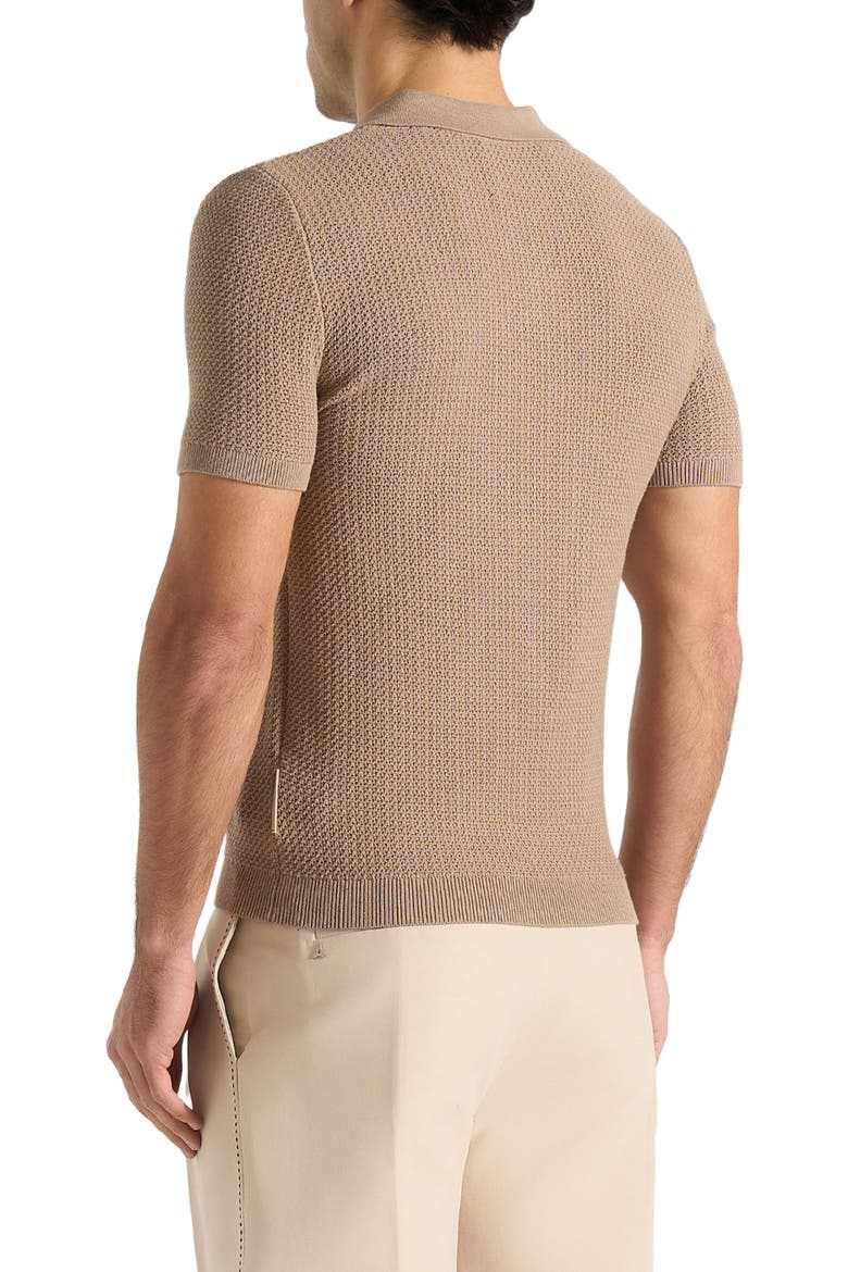 Rowen Textured Knit Revere Polo Shirt, Alternate, color, Taupe