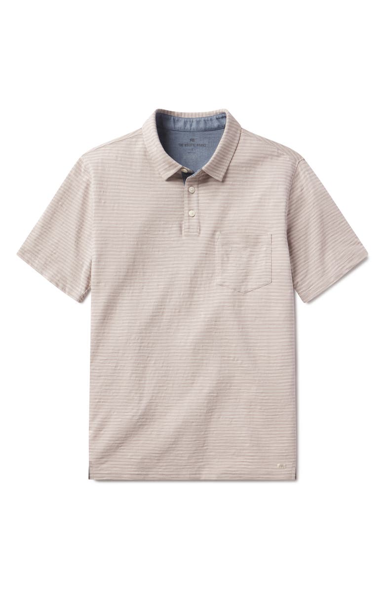 The Normal Brand Slub Pocket Polo, Alternate, color, Greystone Stripe