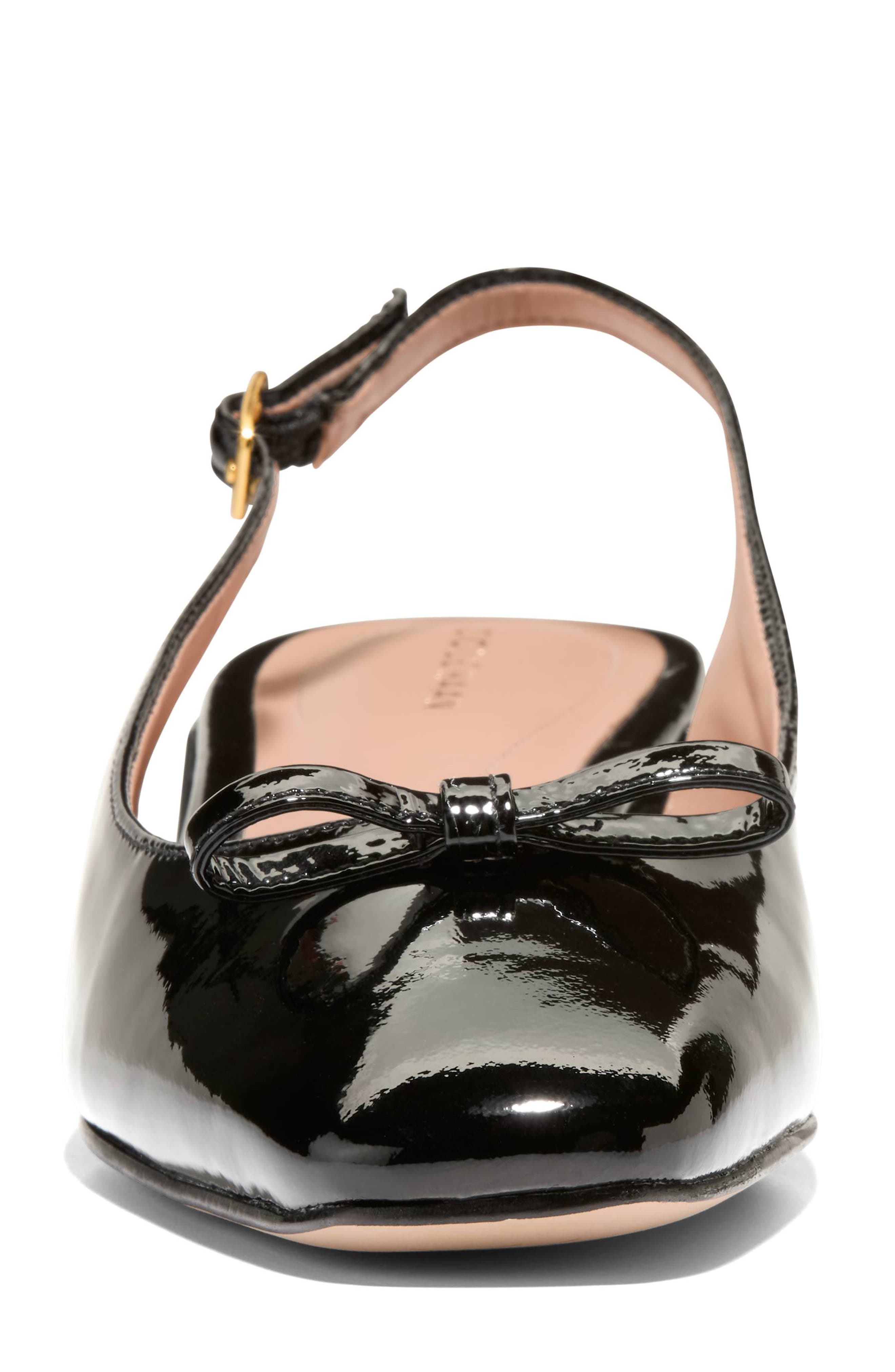 Cole Haan Patsy Bow Slingback Pump, Alternate, color, Black Patent Leather