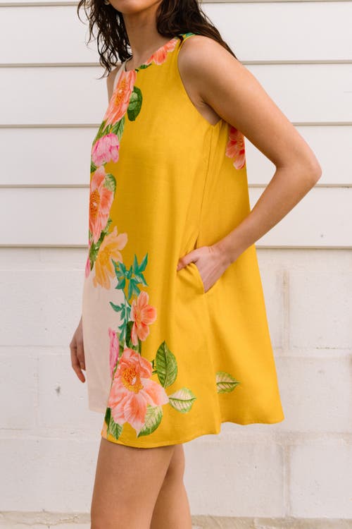 White Closet Tropical Floral Mini Dress In White