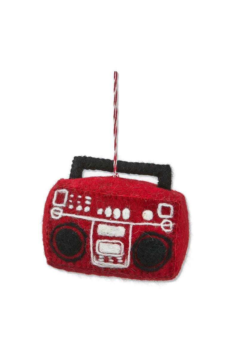 tag Red Boombox Christmas Ornament Wool Tree Decoration, Main, color, Red