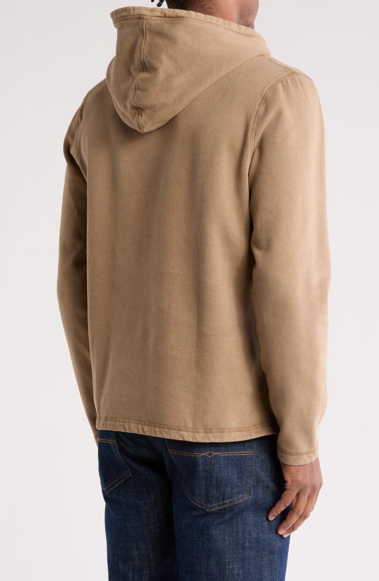 Lucky Brand Fleece Henley Hoodie, Alternate, color, Shitake