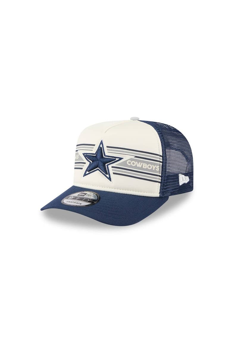 Men's New Era Cream/Navy Dallas Cowboys Banner A-Frame 9FIFTY Snapback Hat, Main, color, Cream