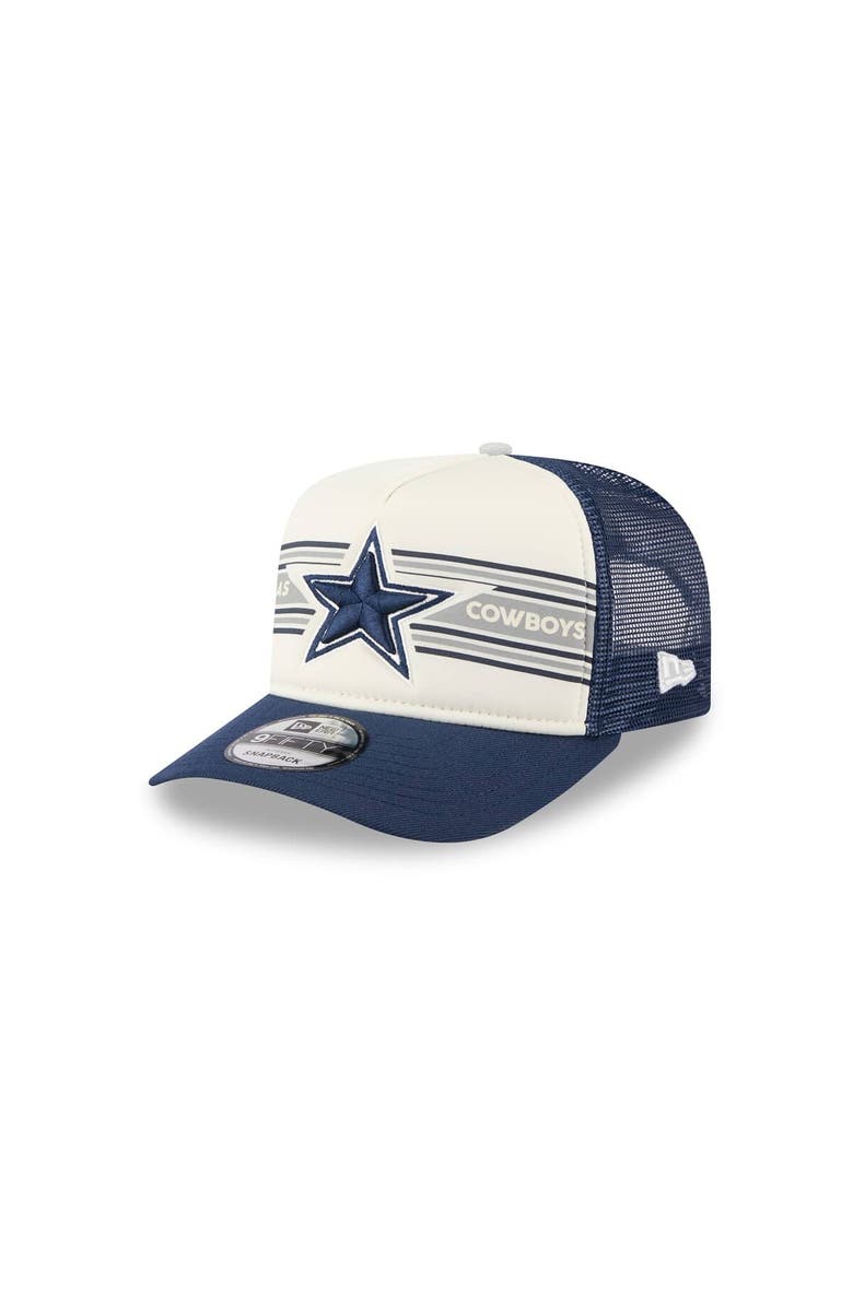 New Era Men's New Era Cream/Navy Dallas Cowboys Banner A-Frame 9FIFTY Snapback Hat, Main, color, Cream