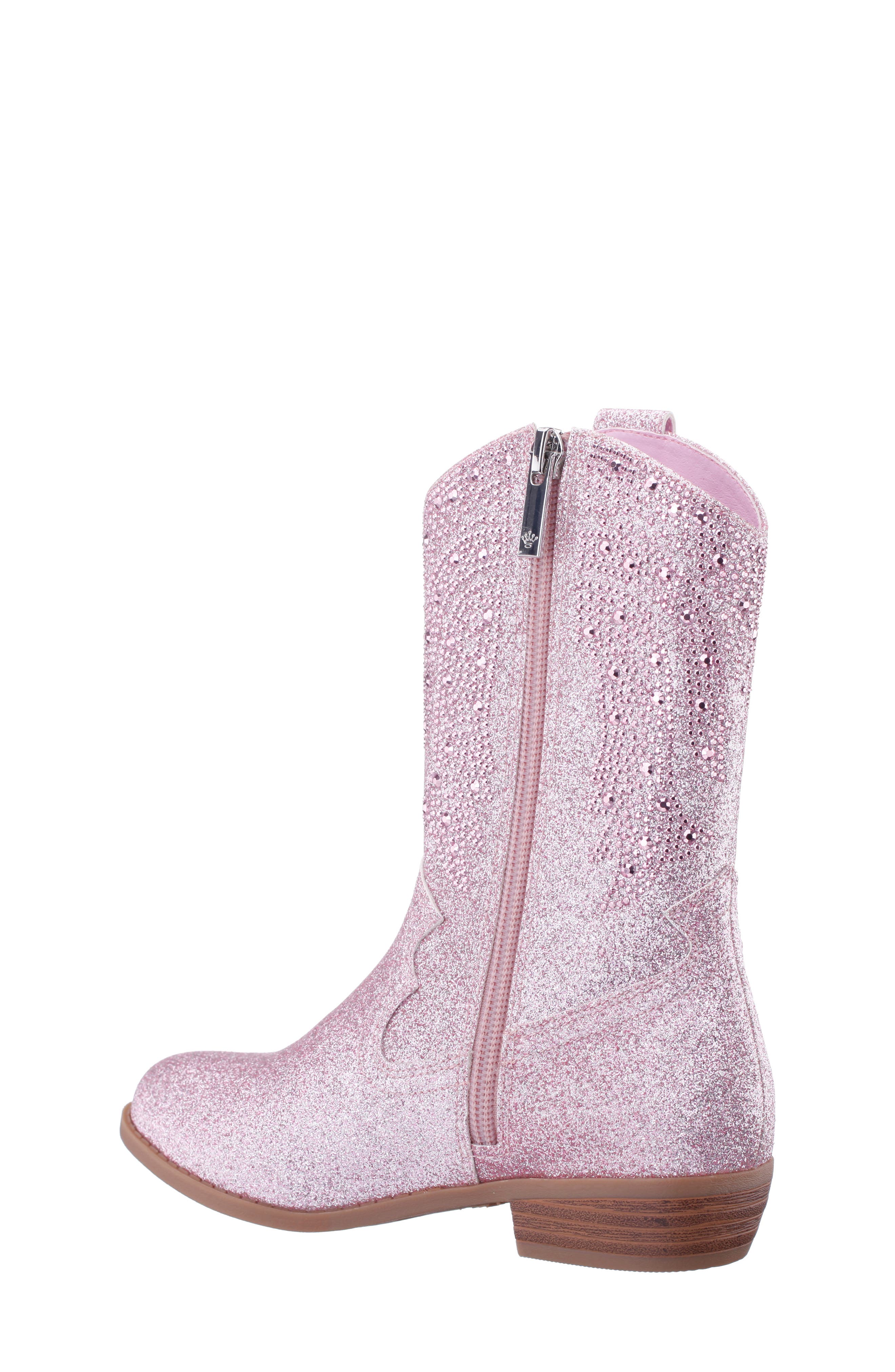 Nina Kids' Felicity Western Boot, Alternate, color, Lt Pink Glitter Stones