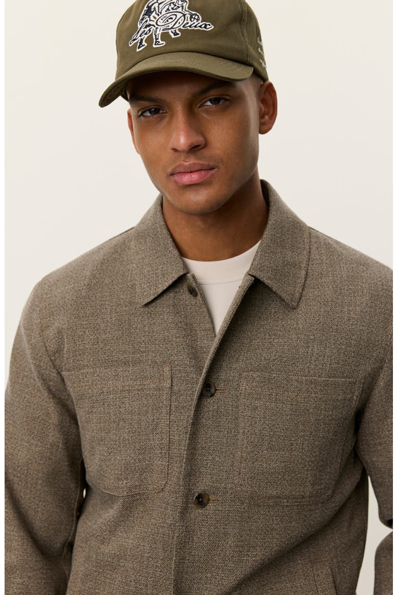 Marseille Mélange Shirt Jacket, Alternate, color, TEAK BROWN