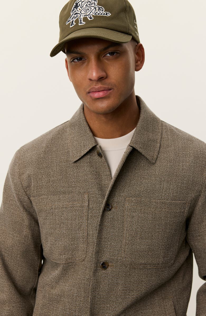 Les Deux Marseille Mélange Shirt Jacket, Alternate, color, Teak Brown