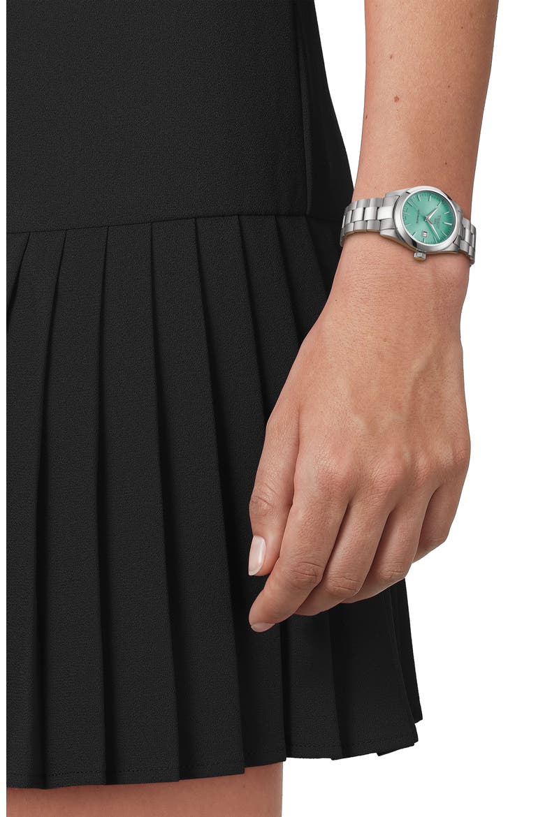 T-My Lady Automatic Bracelet Watch, 29.3mm, Alternate, color, GREEN