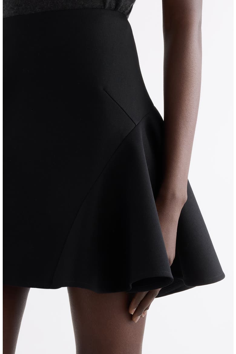 Silk Skater Skirt, Alternate, color, BLACK