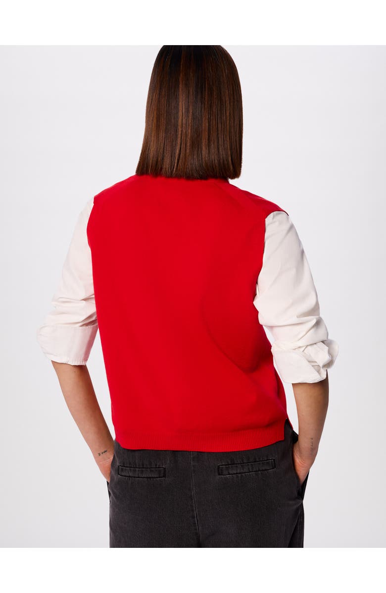 Whistles V-Neck Button Front Knit Tank, Alternate, color, Red