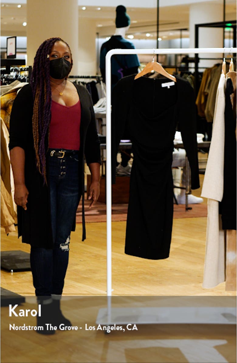 Ruched Long Sleeve Sheath Dress, sales video thumbnail