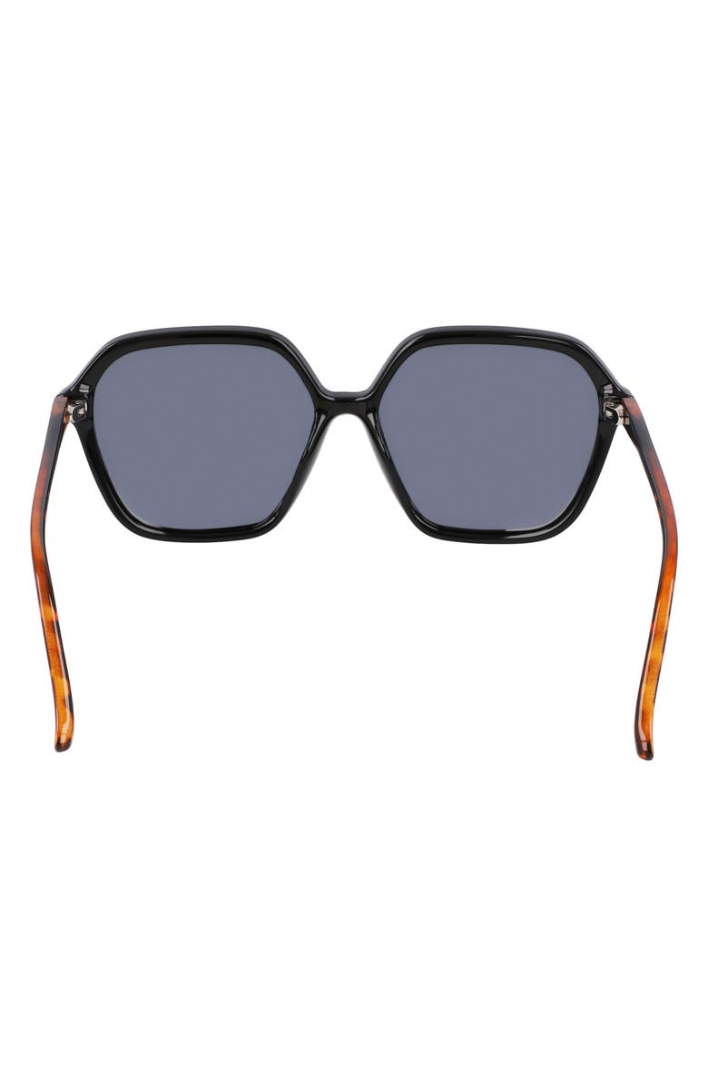 Cole Haan 57mm Modified Rectangular Sunglasses, Alternate, color, Black