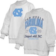PRESSBOX Women's Pressbox Heather Gray North Carolina Tar Heels Reversible Sweatshirt