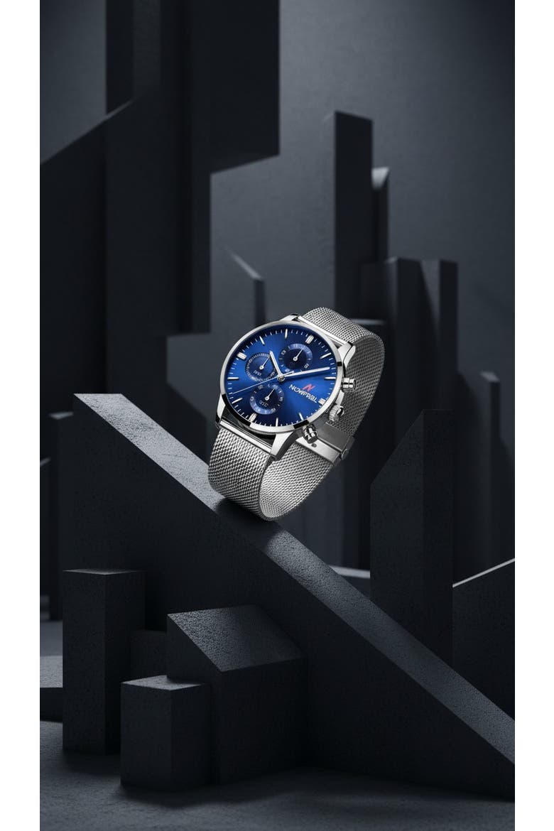 Prolific 42 Men's Chronograph Watch, 43MM, Alternate, color, Hushed Silver/Navy Blue