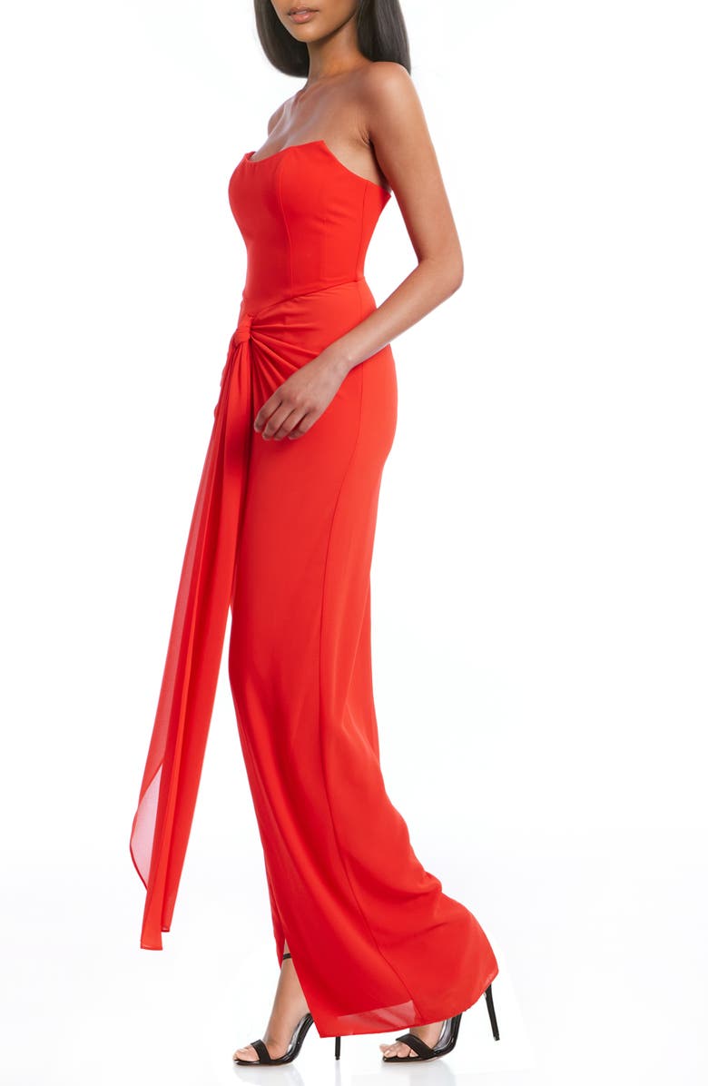 Jewel Badgley Mischka Strapless Maxi Cocktail Dress, Alternate, color, 