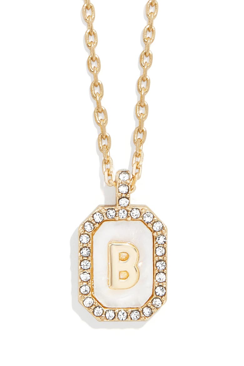 Initial Pendant Necklace, Main, color, WHITE B