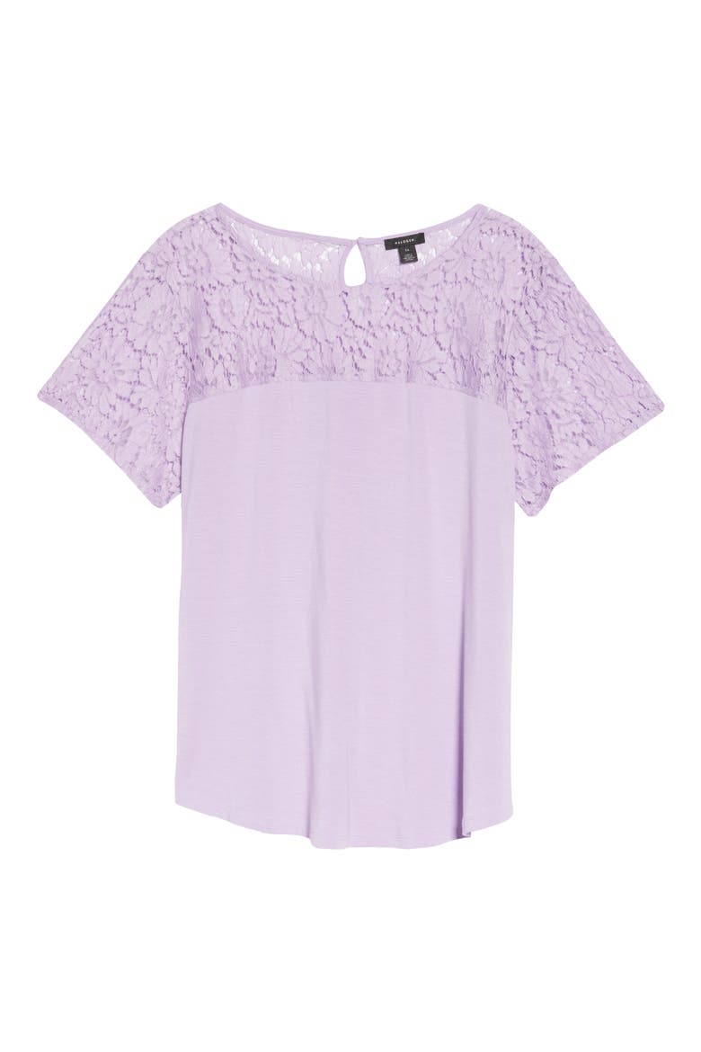 Floral Lace Yoke Top, Alternate, color, PURPLE CROCUS