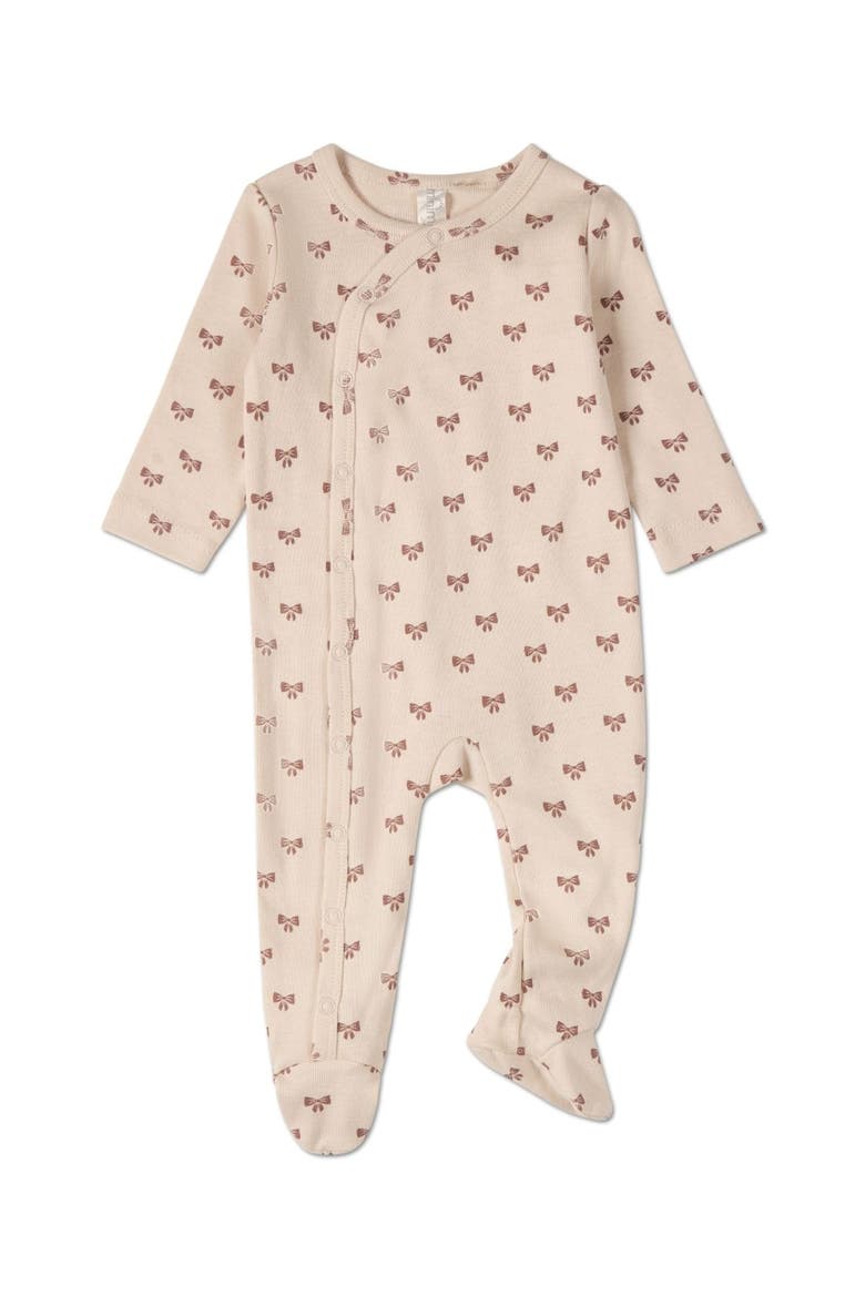 Cotton Rich Side-Snap Footie, Main, color, Ash Rose