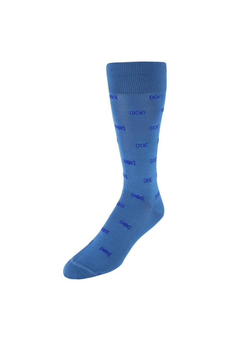Dapper Bow Tie Novelty Mid Calf Mercerized Cotton Socks, Main, color, Light Blue