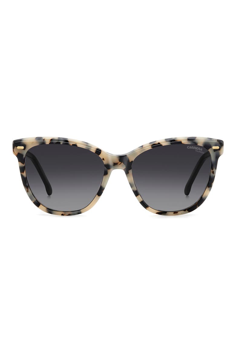 56mm Polarized Cat Eye Sunglasses, Main, color, BLACK/ IVORY