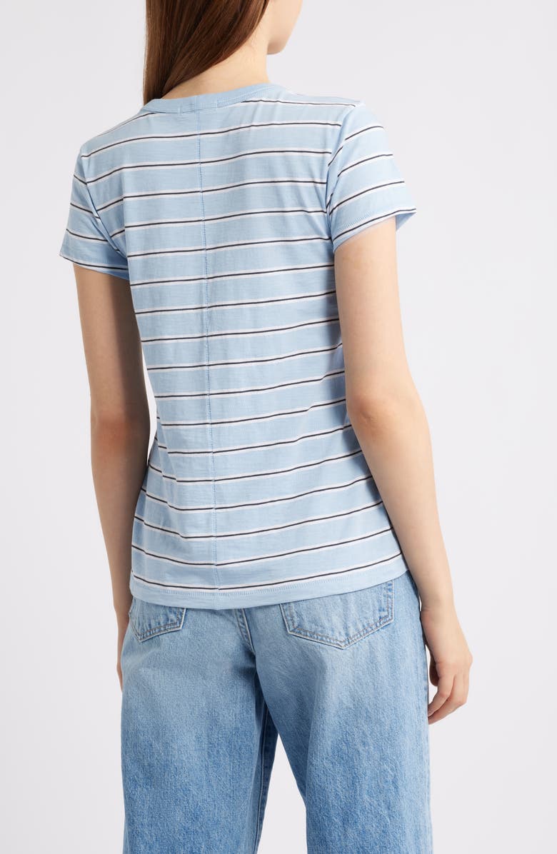 rag & bone The Slub Stripe T-Shirt, Alternate, color, Light Blue Multi