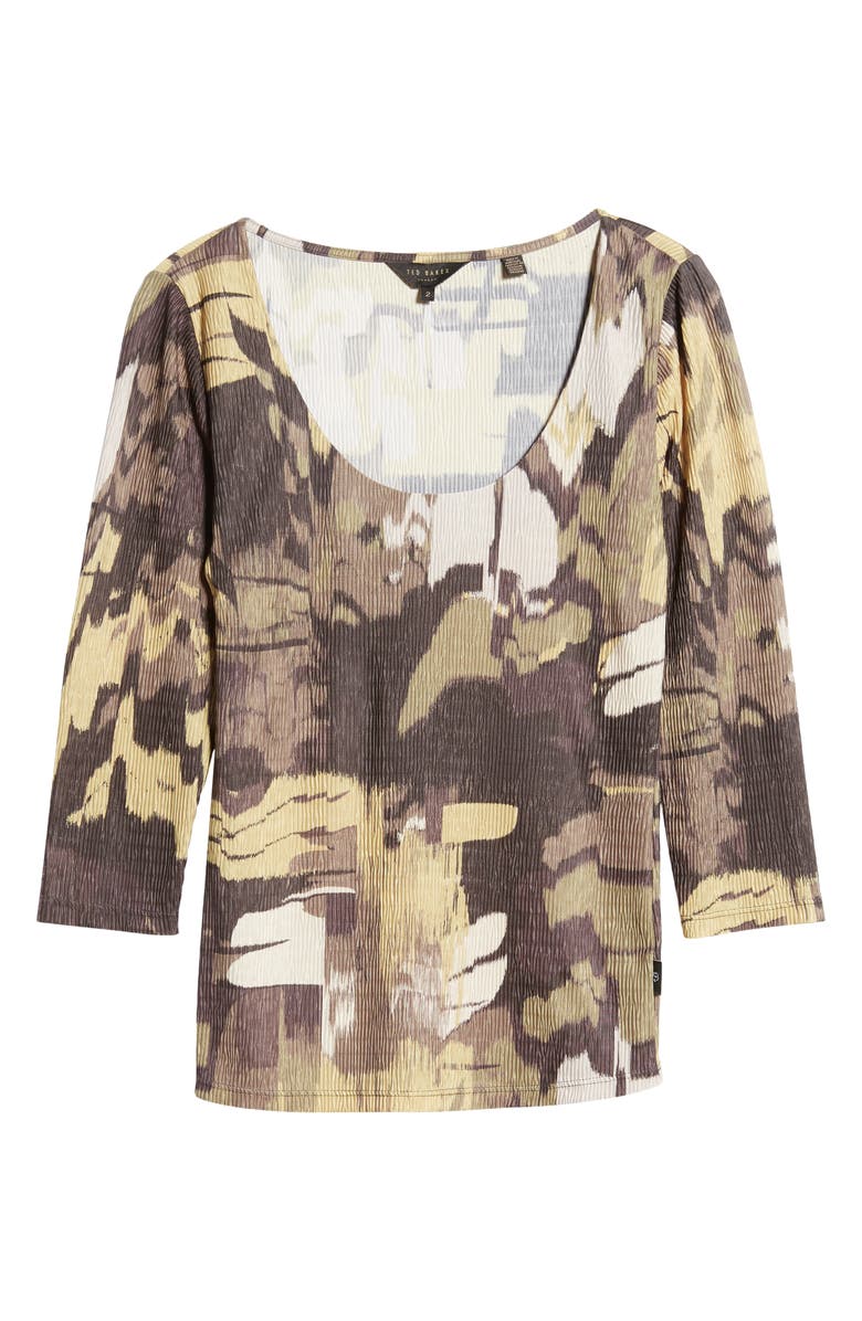 Ted Baker London Jolien Print Plissé T-Shirt, Alternate, color,