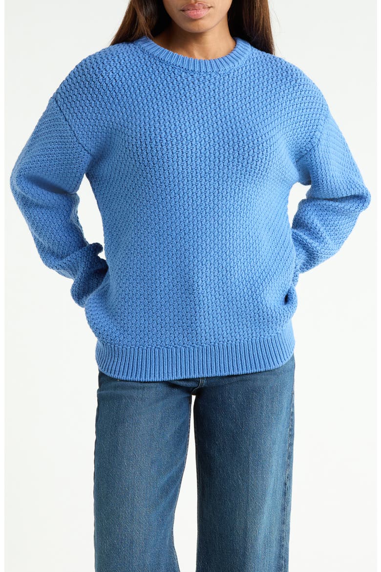 The Regatta Crewneck Cotton Blend Sweater, Main, color, ROYAL BLUE