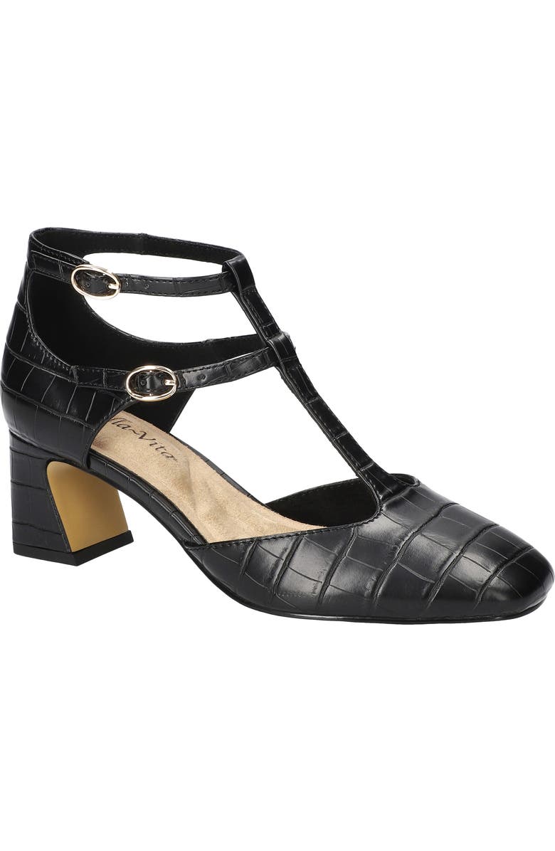 Bella Vita Harpswell Ankle Strap Pump, Main, color, Black Croco