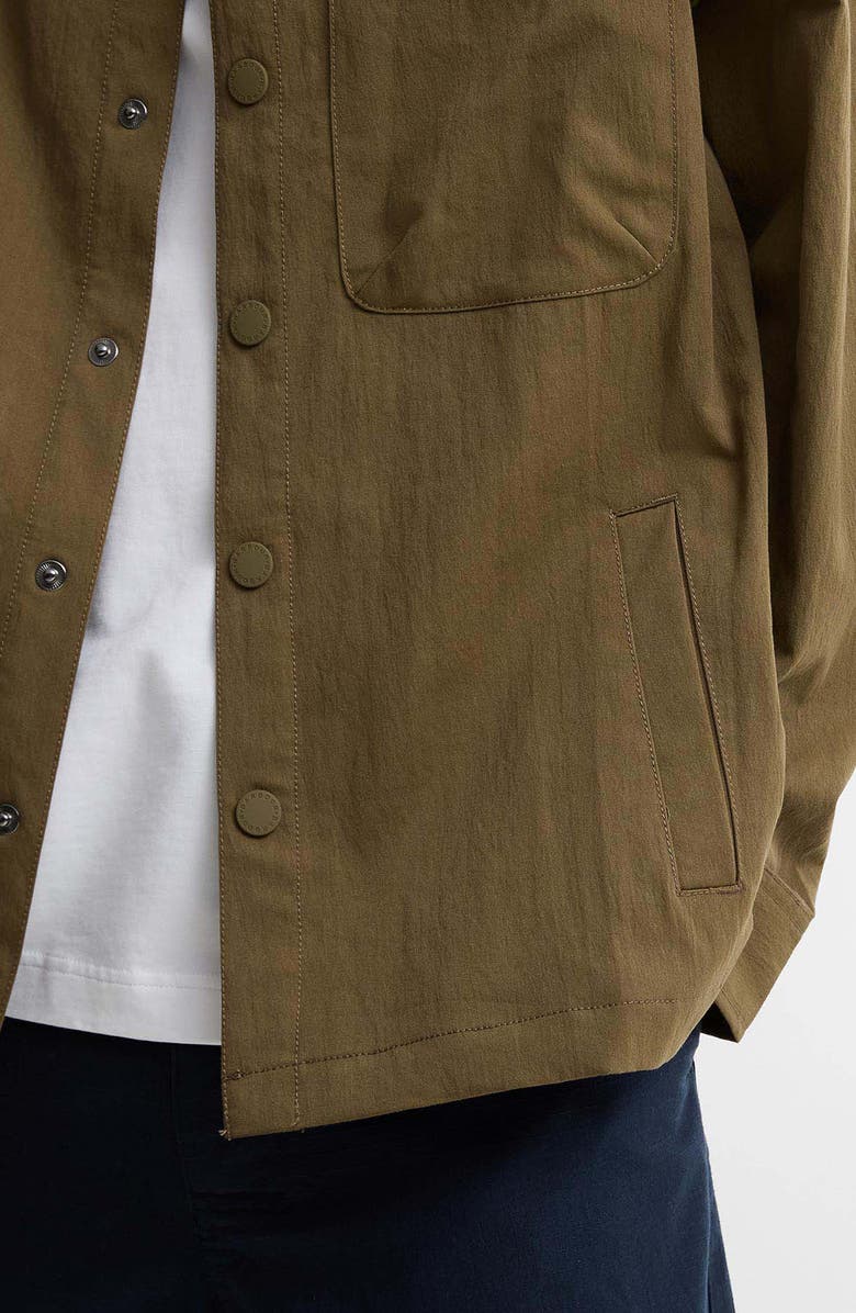 Barbour Strickland Textured Cotton Blend Overshirt, Alternate, color, Clay