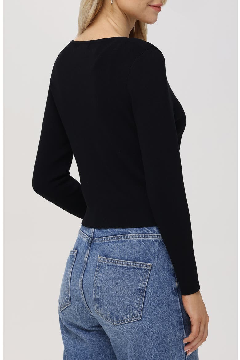 Eva Rib Cardigan, Alternate, color, BLACK